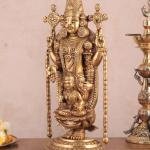 Superfine Brass Tirupati Balaji Idol with Padmavati | 20" Sacred Masterpiece | 8kg Temple Grade Art | Divine Engraved Murti | Jaipurio